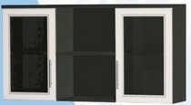Антресоль большая с двумя стеклодверями ДЛЯ ГОСТИНОЙ АБС-2 Венге/Дуб выбеленный в Чулыме - chulym.mebel54.com | фото