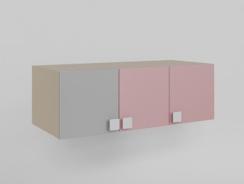 Антресоль на шкаф 3-х створчатый (Розовый/Серый/корпус Клен) в Чулыме - chulym.mebel54.com | фото