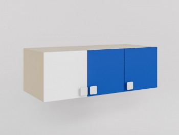 Антресоль на шкаф 3-х створчатый Скай люкс (Синий/Белый/корпус Клен) в Чулыме - chulym.mebel54.com | фото