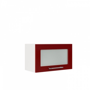 Бруклин ШВГС 600 Шкаф верхний горизонтальный со стеклом (Бетон белый/корпус Белый) в Чулыме - chulym.mebel54.com | фото