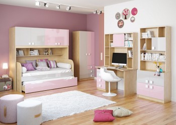 Детская комната Грэйси (Розовый/Серый/корпус Клен) в Чулыме - chulym.mebel54.com | фото