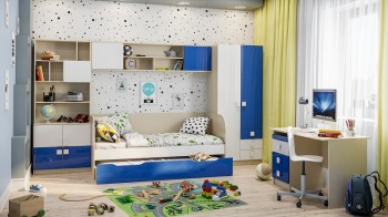 Детская комната Скай Люкс (Синий/Белый/корпус Клен) в Чулыме - chulym.mebel54.com | фото