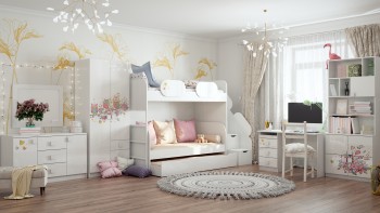Детская комната Совушки (Белый/корпус Выбеленное дерево) в Чулыме - chulym.mebel54.com | фото
