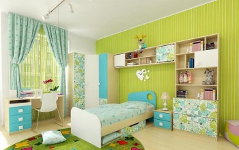 Детская комната Твит (Белый/Зеленый/корпус Клен) в Чулыме - chulym.mebel54.com | фото