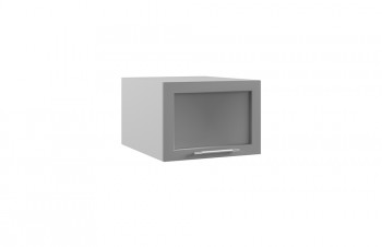 Гарда ГПГС 500 шкаф верхний горизонтальный глубокий со стеклом (Белый Эмалит/корпус Серый) в Чулыме - chulym.mebel54.com | фото