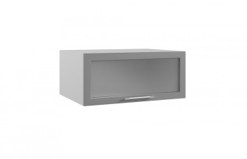 Гарда ГПГС 800 шкаф верхний горизонтальный глубокий со стеклом (Белый Эмалит/корпус Серый) в Чулыме - chulym.mebel54.com | фото