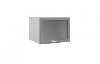Гарда ГВПГС 600 шкаф верхний горизонтальный глубокий со стеклом высокий (Белый Эмалит/корпус Серый) в Чулыме - chulym.mebel54.com | фото