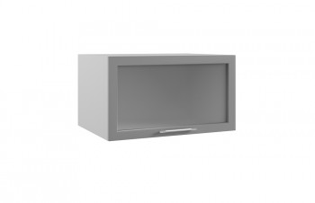 Гарда ГВПГС 800 шкаф верхний горизонтальный глубокий со стеклом высокий (Белый Эмалит/корпус Серый) в Чулыме - chulym.mebel54.com | фото