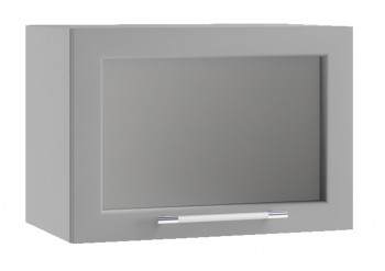 Гарда ПГС 500 шкаф верхний горизонтальный со стеклом (Белый Эмалит/корпус Серый) в Чулыме - chulym.mebel54.com | фото