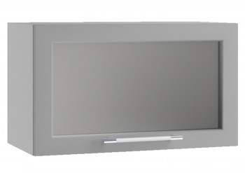 Гарда ПГС 600 шкаф верхний горизонтальный со стеклом (Белый Эмалит/корпус Серый) в Чулыме - chulym.mebel54.com | фото
