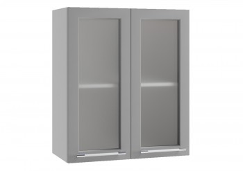 Гарда ПС 600 шкаф верхний со стеклом (Белый Эмалит/корпус Серый) в Чулыме - chulym.mebel54.com | фото