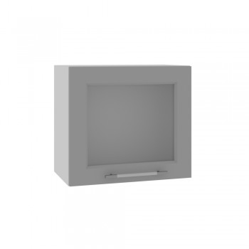 Гарда ВПГС 500 шкаф верхний горизонтальный со стеклом высокий (Белый Эмалит/корпус Серый) в Чулыме - chulym.mebel54.com | фото