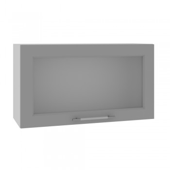 Гарда ВПГС 800 шкаф верхний горизонтальный со стеклом высокий (Белый Эмалит/корпус Серый) в Чулыме - chulym.mebel54.com | фото