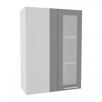 Гарда ВПУС 650 шкаф верхний угловой со стеклом высокий (Серый Эмалит/корпус Серый) в Чулыме - chulym.mebel54.com | фото