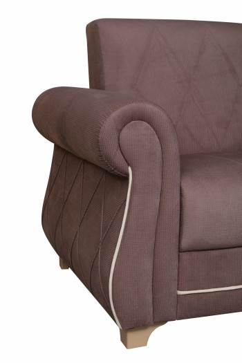 Кресло для отдыха "Порто" (велюр текстура лиловый / микровельвет крем)/осн. в Чулыме - chulym.mebel54.com | фото