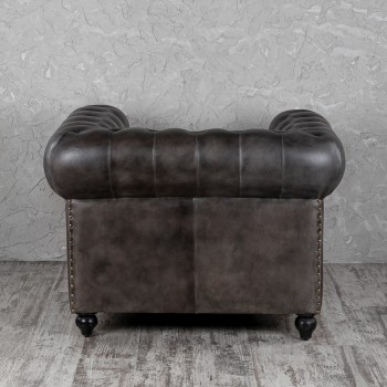 Кресло кожаное Лофт Честер (акация) в Чулыме - chulym.mebel54.com | фото