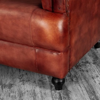 Кресло кожаное Лофт Честер-Нью (Коричневый) в Чулыме - chulym.mebel54.com | фото