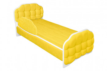 Кровать 160 Атлет 74 Жёлтый (мягкий бортик) в Чулыме - chulym.mebel54.com | фото