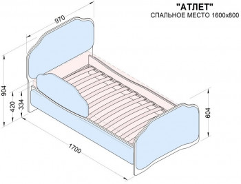 Кровать 160 Атлет 96 Серый (мягкий бортик) в Чулыме - chulym.mebel54.com | фото