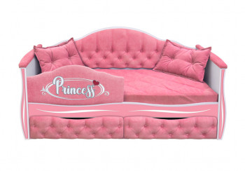Кровать 160 серии Иллюзия 2 ящика 36 Розовый (мягкий бортик/подушки) в Чулыме - chulym.mebel54.com | фото