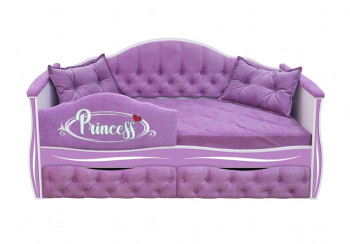 Кровать 160 серии Иллюзия 2 ящика 67 Светло-фиолетовый (подушки/мягкий бортик) в Чулыме - chulym.mebel54.com | фото