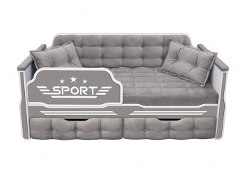 Кровать 160 серии Спорт 2 ящика 45 Серый (подушки) в Чулыме - chulym.mebel54.com | фото