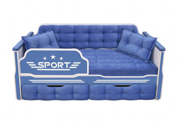 Кровать 160 серии Спорт 2 ящика 85 Синий (подушки) в Чулыме - chulym.mebel54.com | фото