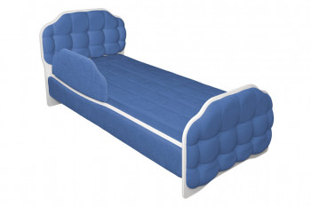 Кровать 170 Атлет 29 Синий (мягкий бортик) в Чулыме - chulym.mebel54.com | фото