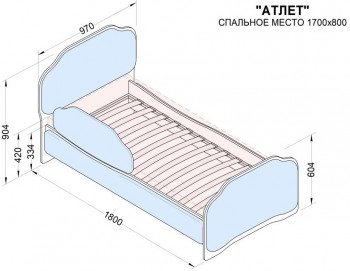 Кровать 170 Атлет 76 Зелёный (мягкий бортик) в Чулыме - chulym.mebel54.com | фото