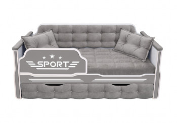 Кровать 170 серии Спорт 1 ящик 45 Серый (подушки) в Чулыме - chulym.mebel54.com | фото