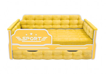 Кровать 170 серии Спорт 1 ящик 74 Жёлтый (мягкие боковые накладки) в Чулыме - chulym.mebel54.com | фото