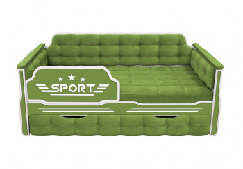 Кровать 170 серии Спорт 1 ящик 76 Зелёный (мягкие боковые накладки) в Чулыме - chulym.mebel54.com | фото