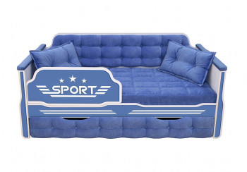 Кровать 170 серии Спорт 1 ящик 85 Синий (подушки) в Чулыме - chulym.mebel54.com | фото