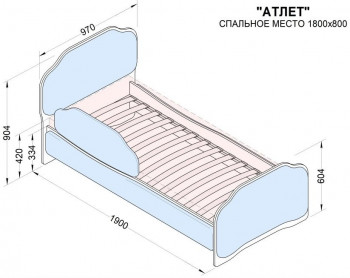 Кровать 180 Атлет 29 Синий (мягкий бортик) в Чулыме - chulym.mebel54.com | фото