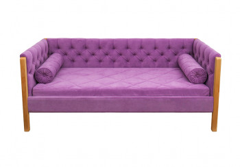 Кровать 180 серии Леди  32 Фиолетовый (подушка валик) в Чулыме - chulym.mebel54.com | фото