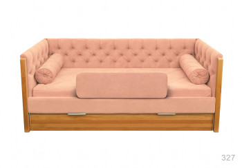Кровать 180 серии Леди + ящик 15 Бледно-розовый (мягкий бортик/подушка валик) в Чулыме - chulym.mebel54.com | фото