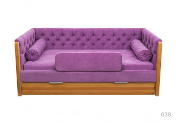 Кровать 180 серии Леди + ящик 32 Фиолетовый (мягкий бортик/подушка валик) в Чулыме - chulym.mebel54.com | фото