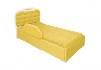 Кровать 190 Атлет Lux 74 Жёлтый (мягкий бортик) в Чулыме - chulym.mebel54.com | фото