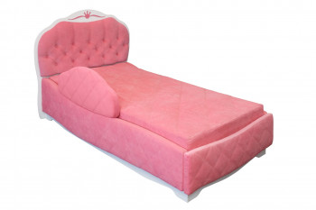 Кровать 190 Гармония Lux 36 Розовый (мягкий бортик) в Чулыме - chulym.mebel54.com | фото