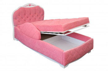 Кровать 190 Гармония Lux 67 Светло-фиолетовый (мягкий бортик) в Чулыме - chulym.mebel54.com | фото
