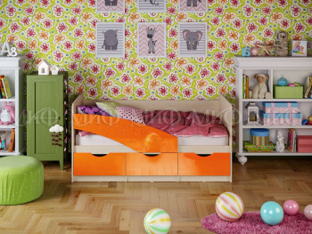Кровать Бабочки 1,6м (Оранжевый металлик) в Чулыме - chulym.mebel54.com | фото