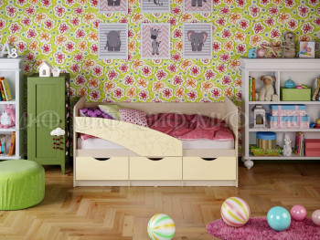Кровать Бабочки 1,6м (Ваниль матовый) в Чулыме - chulym.mebel54.com | фото