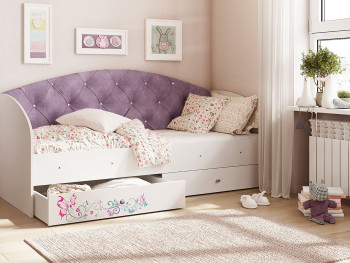 Кровать детская Эльза Белый/Фиолетовый в Чулыме - chulym.mebel54.com | фото