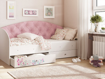 Кровать детская Эльза Белый/Розовый в Чулыме - chulym.mebel54.com | фото