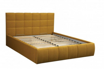 Кровать "Диана" ш. 1400 (Н=1010мм) (жаккард горчица) в Чулыме - chulym.mebel54.com | фото