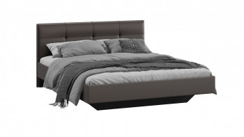 Кровать «Элис» c мягкой обивкой тип 1 Экокожа/Темно-коричневый/1400 в Чулыме - chulym.mebel54.com | фото