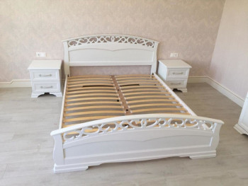 Кровать Грация-1 из массива сосны 900*2000 Белый античный в Чулыме - chulym.mebel54.com | фото