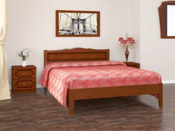 Кровать Карина-7 из массива сосны 1200*2000 Орех в Чулыме - chulym.mebel54.com | фото