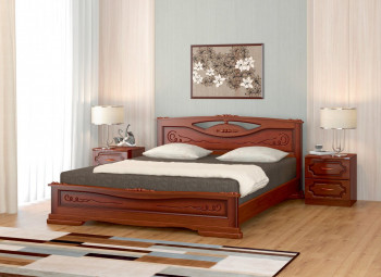 Кровать Карина-7 из массива сосны 1400*2000 Орех в Чулыме - chulym.mebel54.com | фото