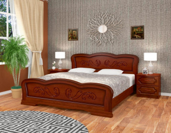 Кровать Карина-8 из массива сосны 1200*2000 Орех в Чулыме - chulym.mebel54.com | фото